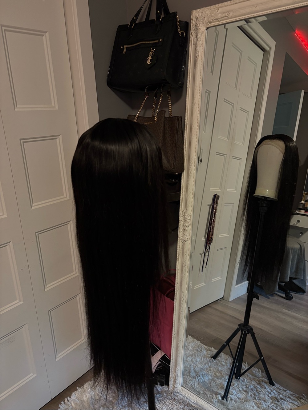 30” Natural-Look Black Long Straight Women's Wig